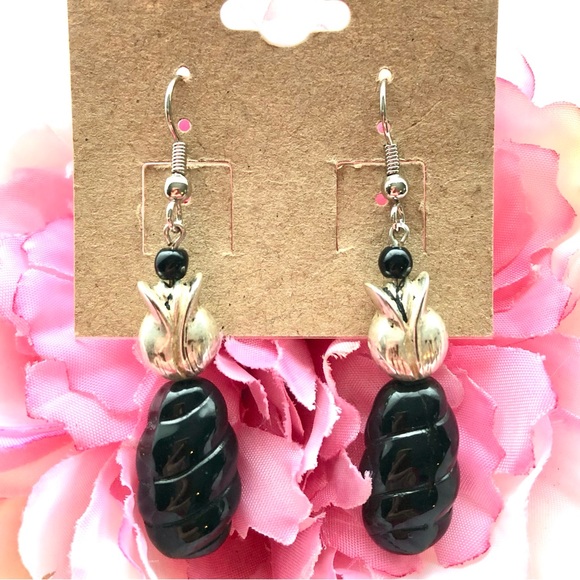 Vintage Tulip Flower Dangle Earrings Sterling Silver - Picture 2 of 5